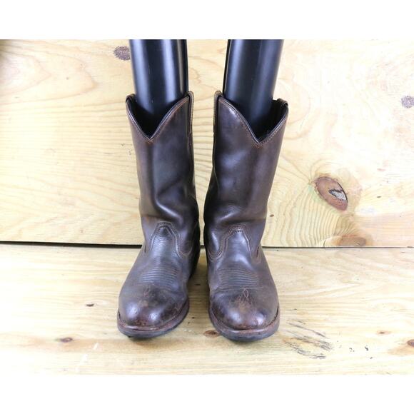 Dan Post Boots Mens 10D Brown Leather Cowboy Western Pull On - Picture 2 of 13